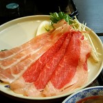 和風宿　岡部荘 - しゃぶしゃぶ(八幡平ポークと鹿角牛、長葱、水菜、えのき)♪