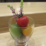 小料理 すず乃 - カラフルトマトの出汁漬け