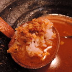 麺や 蓮と凜と仁 - 最強の味方「無料ご飯」スープに入れてもウマい。