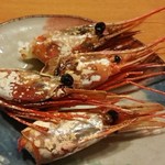 旬 - 海老の頭を焼いてもらいました(^^)v