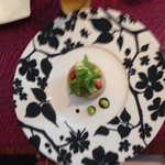 ラシェット M - 2016年6月：ランチコース(\2800+税)…相方が選んだ前菜の鮎とフォアグラのパテ(別途+\980)
