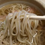 Yamagatano Niku Sobaya - 冷たい肉そば普通盛り￥699の機械製麺の蕎麦（H28.7.7撮影）