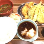 えびのや - 鶏天と夏野菜の天ぷら定食