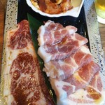 炭火焼 炎 - 黒毛和牛門崎丑と佐助豚ランチ