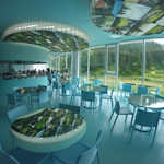 越後まつだい里山食堂 - 店内は広く明るく景色がいい！！