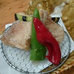 寿司割烹 魚紋 - 甘鯛の松笠揚げ