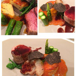 リストランテ・ホンダ - 2016.3 メイン仔牛、有機卵とバニラのプディングなど。黒トリュフと。