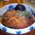 得正 - 茄子カレーうどんカツトッピング