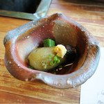 梟亭 - 焼き小茄子のおひたし