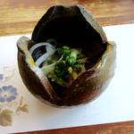 梟亭 - 地鶏もものタタキ自家製ポン酢