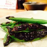 熟成魚と日本酒と藁焼き 中権丸 - スナップエンドウ‼︎苦味が…