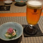 魚菜 基 - ビールと酢の物？ 2016年6月：7,000円のコース