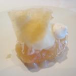 レストラン マノワ - 山梨県一宮産桃の瞬間コンポート　シャンパーニュのムース