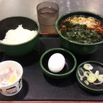 ゆで太郎 - 2016/4 レビュ5回目 納豆 360円（納豆、生卵、かけそば、ご飯）+　わかめ（サービス券利用） 360円
