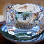 松川 - 蕎麦の氷の器がすごく綺麗