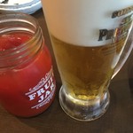 くし亭 - レッドアイが好きな主人の注文(トマトジュース・生ビール)