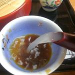 そば会席 立会川 吉田家 - 蕎麦湯を注ぎます(16.07.23)