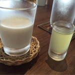 ホテルうみね - 牛乳とカボスシロップ。混ぜていただきます