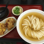 極楽うどん TKU - ひやかけ（中盛）鶏天セットd(^_^o)
