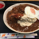 ごはんカフェ きなこ - 2016.7.23訪問。
      人呼んで(誰も呼んでへんけど)鉄人スペシャルカレー！
      ハンバーグカレーにトッピングで有頭海老1匹！1000円(税込)
      それにご飯大盛りで1200円(税込)