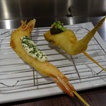 「車エビ」＆「きす」とんぶりソース