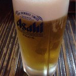 生ビールはアサヒスーパードライ (500円)