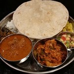 インド食堂 チャラカラ - 【H28.7.24】ライスとチャパティの「どちらもセット」。