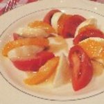 パザパ - モッツァレラチーズ・トマト・オレンジのオードブル