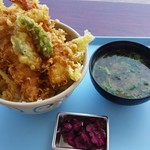 帆船 - ジャンボ海老天丼　¥1,580-　～旨い