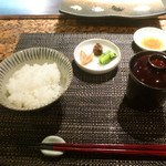 鉄板焼 十河 - ご飯と香の物