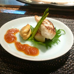 鉄板焼 十河 - 魚介ローストトマトソース添え