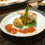 鉄板焼 十河 - 魚介ローストトマトソース添え