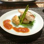 鉄板焼 十河 - 魚介・・平目、帆立貝柱、ムール貝・・