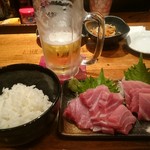 串もん利げん - マグロ（インドマグロの生）＋半ライス