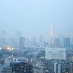 Escalier - 窓から見える夕方の東京タワー