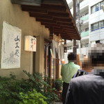 やき鳥 宮川 - 10人待ち(外6人+中4人)で5分待ちくらい（平日13時前）