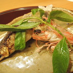 赤坂 詠月 - 長良川の郡上鮎と車海老の頭2016.7