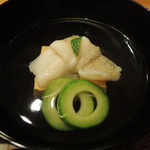 赤坂 詠月 - 結びキス、ふくさ豆腐、小メロンのお椀2016.7