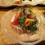 嬉々 わらまさ - 炙りサバと春菊酢味噌♪