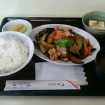 栄華 - 茄子と豚肉の生姜焼き定食