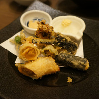 函館うに むらかみ 日本生命札幌ビル店 - うにの3色天婦羅 (海苔・大葉・湯葉)