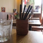 え 町田なのに ネパール餃子酒場 そるてぃ - テーブル席の卓上