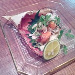 りょうりや 御旅屋 - 青瓜とワタリガニ