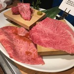 Yakiniku Great - 希少部位3品盛り　1（しゃくし、とうがらし、みすじ）
            