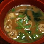 慈光院 - 麩とワカメの赤だし