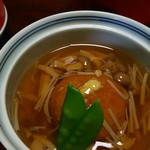 慈光院 - かぼちゃの蒸し揚げ キノコあんかけ