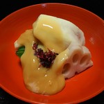 慈光院 - 無花果、レンコン、キュウリのカラシ酢味噌あえ