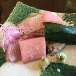 米倉 - 16.3月 カンパチ炙り、イサキ、トコブシ