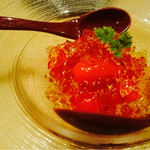 牡蠣と和食。Ikkoku - トマトのお浸し 土佐酢ジュレがけ
