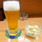 あずま食堂  - 生ビール ＆ ポテトサラダ